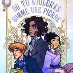 Couverture de "Ou tu couleras comme une pierre", par Lucie Heiligenstein, dessin de Feilyn, YBY Éditions