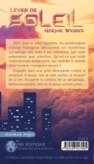 4e de couverture de "Lever de soleil", par Noémie Wiorek, dessin de Anako, YBY Éditions.